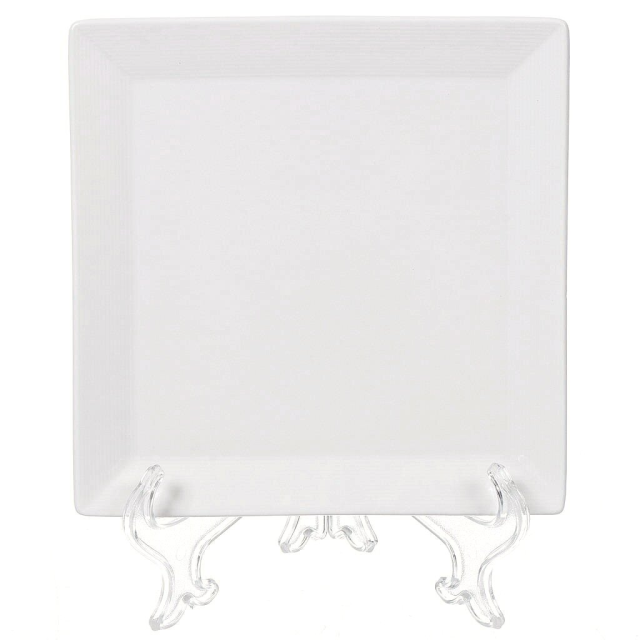 طبق سيراميك أبيض مربع 15 سم,طبق سيراميك أبيض مربع 15 سم