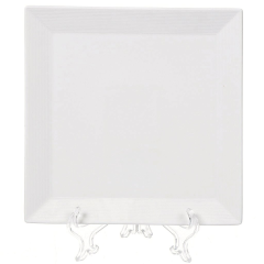 طبق سيراميك أبيض مربع 20 سم,طبق سيراميك أبيض مربع 20 سم