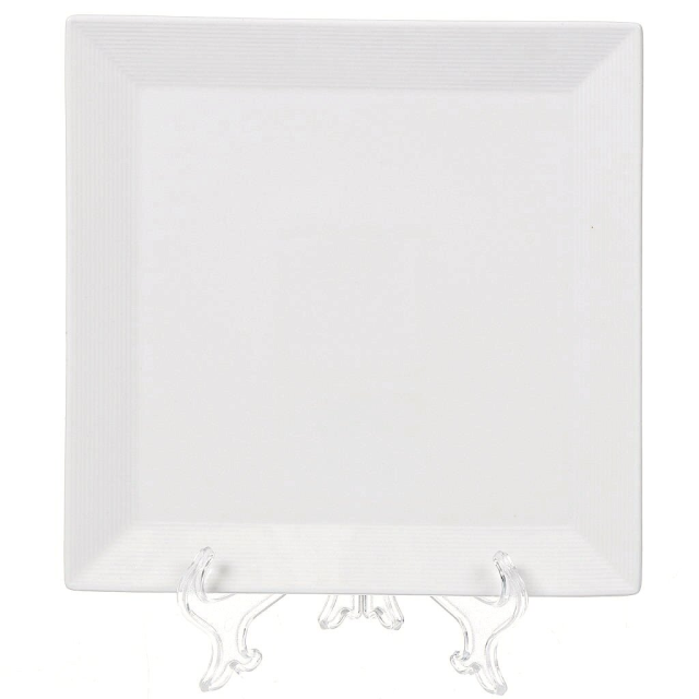 طبق سيراميك أبيض مربع 20 سم,طبق سيراميك أبيض مربع 20 سم
