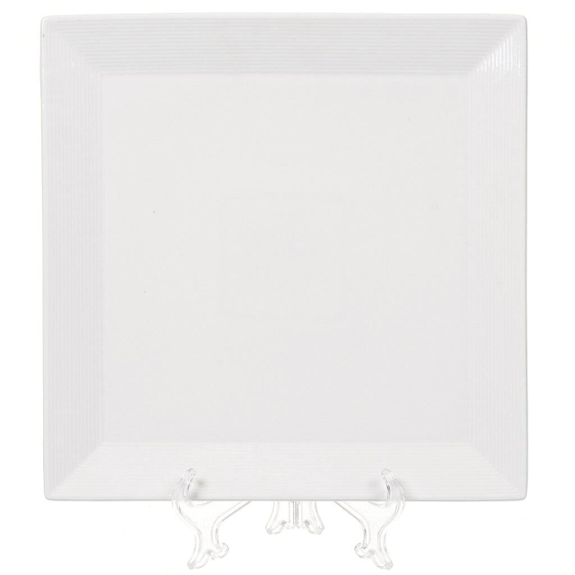 طبق سيراميك أبيض مربع 25 سم,طبق سيراميك أبيض مربع 25 سم