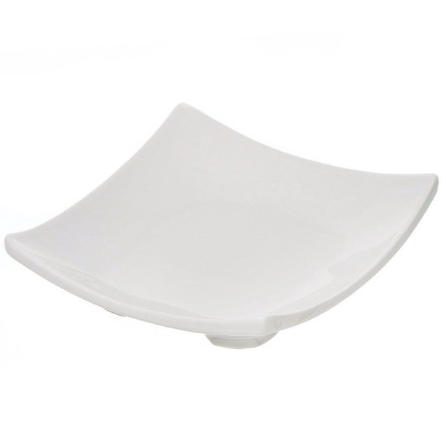 طبق سيراميك أبيض مربع 20 سم,طبق سيراميك أبيض مربع 20 سم