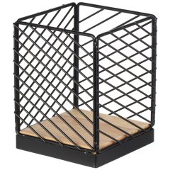 Металлическая квадратная подставка для столовых приборов, черная, 11 см,Металлическая квадратная подставка для столовых приборов, черная, 11 см