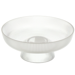 وعاء زجاجي ذو قاعدة وخطوط 26*26*10 سم,وعاء زجاجي ذو قاعدة وخطوط 26*26*10 سم