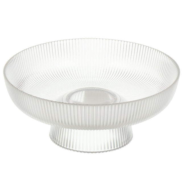 وعاء زجاجي ذو قاعدة وخطوط 26*26*10 سم,وعاء زجاجي ذو قاعدة وخطوط 26*26*10 سم