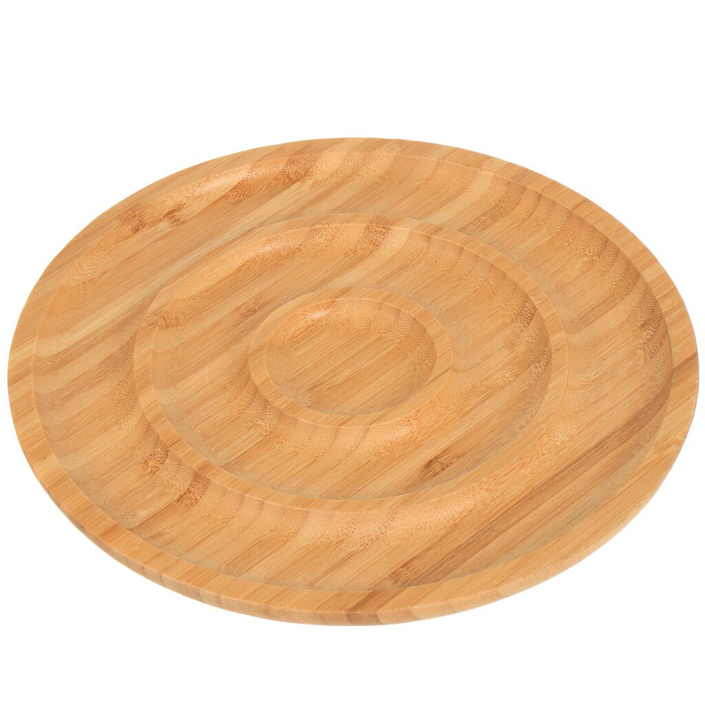 Round Bamboo Serving Tray with Durable Eco-Friendly Design,Round Bamboo Serving Tray for Kitchen Goods | Nidrink