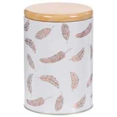 صندوق تخزين معدني مع غطاء بتصميم ريش أبيض 11*15 سم,صندوق تخزين معدني مع غطاء بتصميم ريش أبيض 11*15 سم