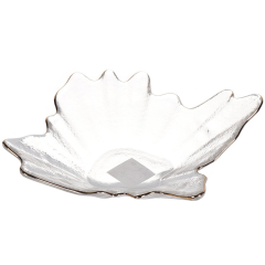 طبق تقديم زجاجي 29.2*7.5 سم مع خط ذهبي,طبق تقديم زجاجي 29.2*7.5 سم مع خط ذهبي