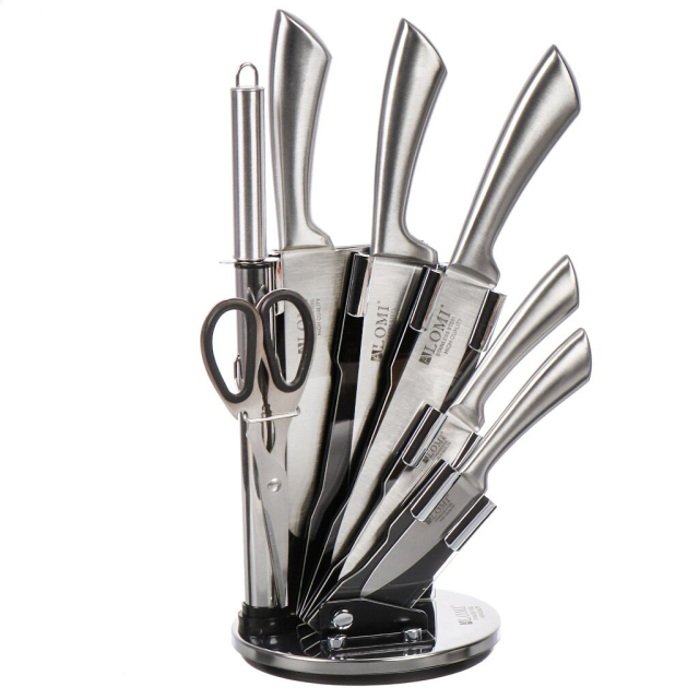 مجموعة سكاكين من الفولاذ المقاوم للصدأ 8 قطع مع حامل بلاستيكي,مجموعة سكاكين من الفولاذ المقاوم للصدأ 8 قطع مع حامل بلاستيكي