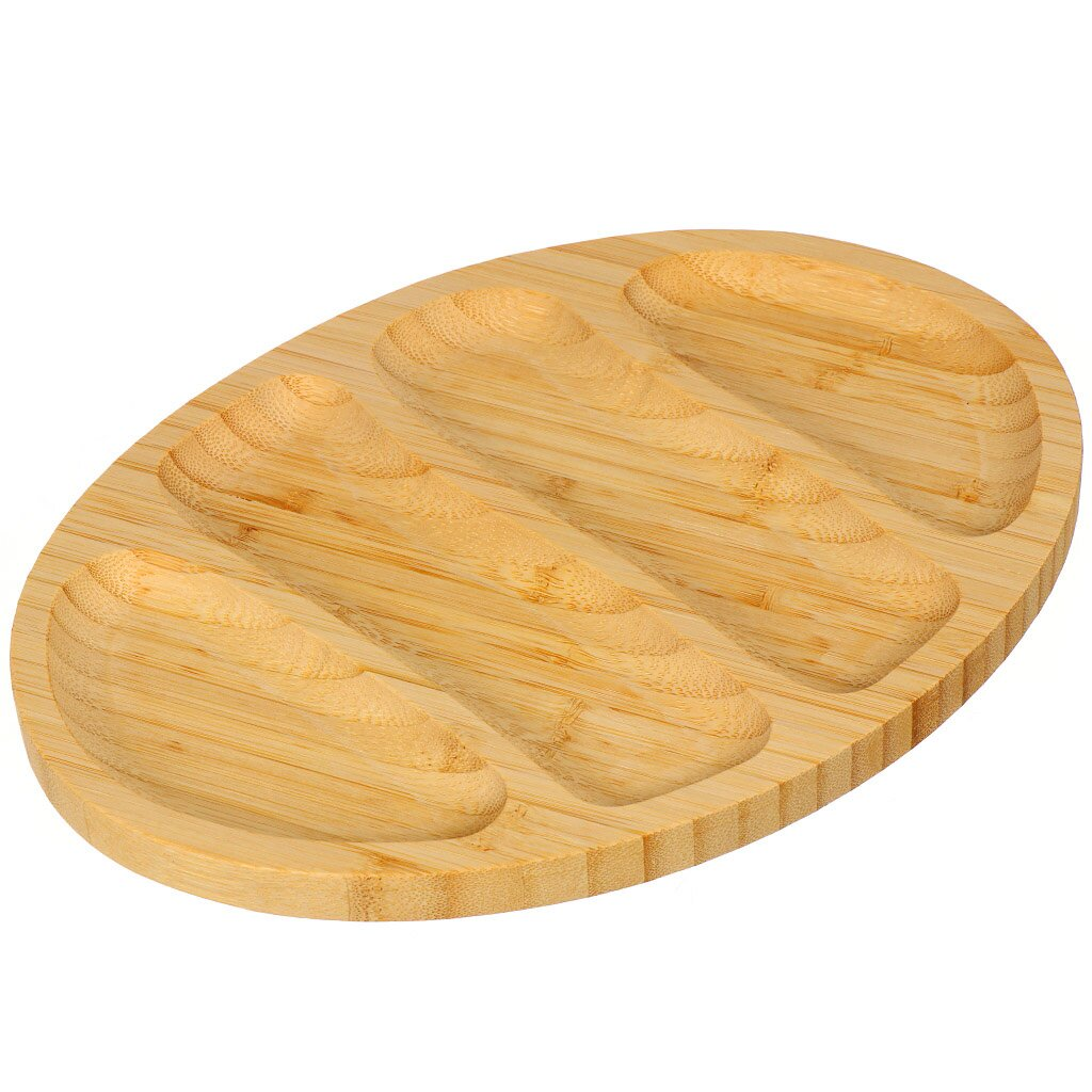 Bamboo Platter 4 Sections 28*20*1.7CM,Bamboo Platter 4 Sections 28*20*1.7CM