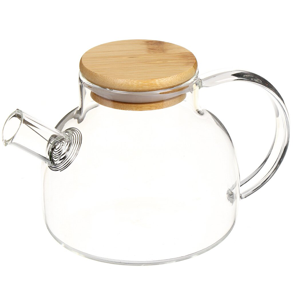 Glass Teapot With Strainer & Bamboo Lid 600ML,Glass Teapot With Strainer & Bamboo Lid 600ML