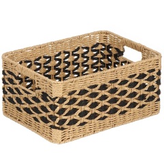 حبل ورقي مع سلة معدنية مستطيلة 38*28*18 سم,حبل ورقي مع سلة معدنية مستطيلة 38*28*18 سم