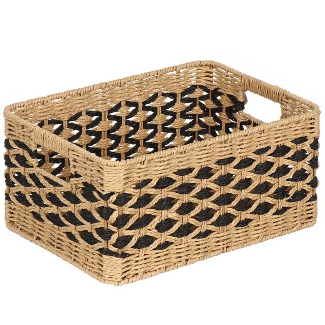 حبل ورقي مع سلة معدنية مستطيلة 38*28*18 سم,حبل ورقي مع سلة معدنية مستطيلة 38*28*18 سم