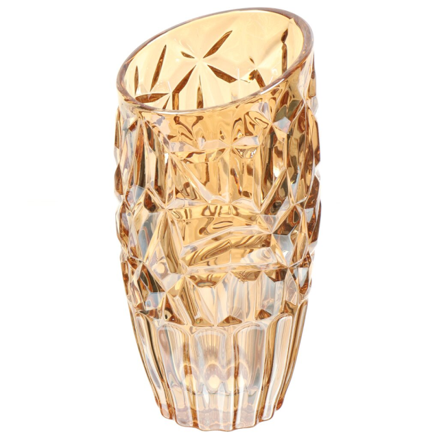 مزهرية زجاجية عسل 23.5*11 سم,مزهرية زجاجية عسل 23.5*11 سم