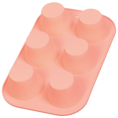 صينية خبز مستطيلة من السيليكون لـ 6 كب كيك وردية 17.5 × 25.5 سم,صينية خبز مستطيلة من السيليكون لـ 6 كب كيك وردية 17.5 × 25.5 سم