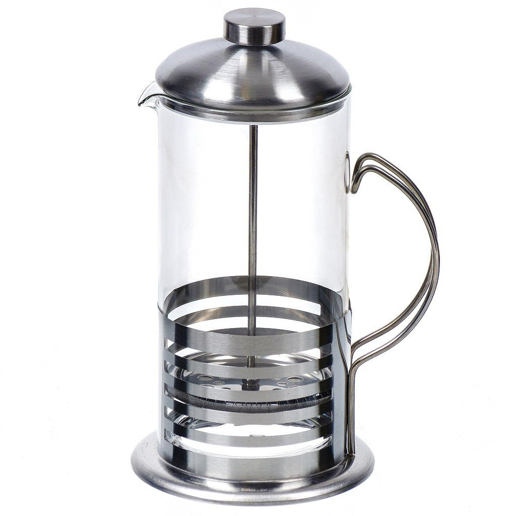 Glass & Stainless Steel French Press  Teapot with Stripes 1000ML,Glass & Stainless Steel French Press  Teapot with Stripes 1000ML