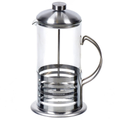Glass & Stainless Steel French Press  Teapot with Stripes 1000ML,Glass & Stainless Steel French Press  Teapot with Stripes 1000ML
