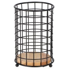 حامل أدوات مائدة معدني دائري أسود 11 سم,حامل أدوات مائدة معدني دائري أسود 11 سم