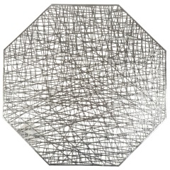 منديل طاولة مزخرف من البوليمر الفضي مقاس 38*38 سم,منديل طاولة مزخرف من البوليمر الفضي مقاس 38*38 سم