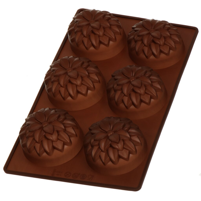 صينية خبز مستطيلة من السيليكون لـ 6 كب كيك، لون بني، 17.5*29.5 سم,صينية خبز مستطيلة من السيليكون لـ 6 كب كيك، لون بني، 17.5*29.5 سم