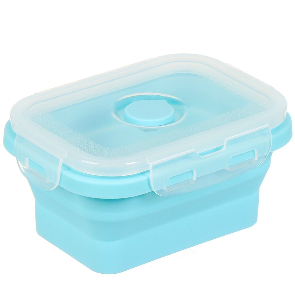 Silicone Food Canister Folding Rectangular Blue 350ML,Silicone Food Canister Folding Rectangular Blue 350ML