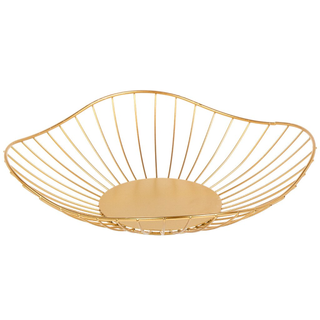 Металлическая корзина для фруктов, золотая, 26*6 см,Металлическая корзина для фруктов, золотая, 26*6 см