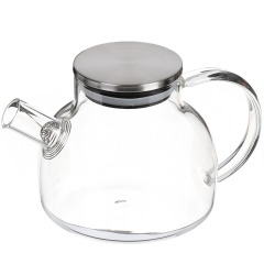 Glass Teapot With Strainer and Metal Lid 600ML,Glass Teapot With Strainer and Metal Lid 600ML