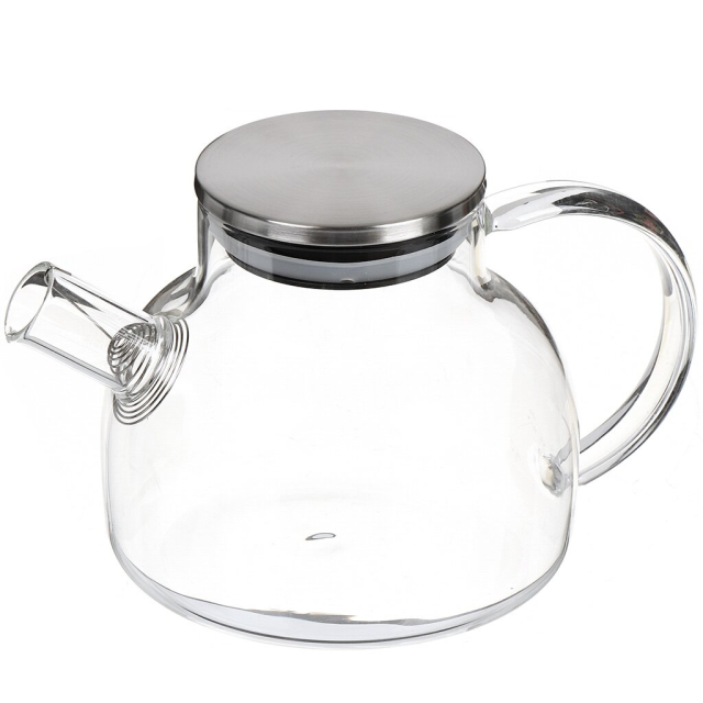 Glass Teapot With Strainer and Metal Lid 600ML,Glass Teapot With Strainer and Metal Lid 600ML