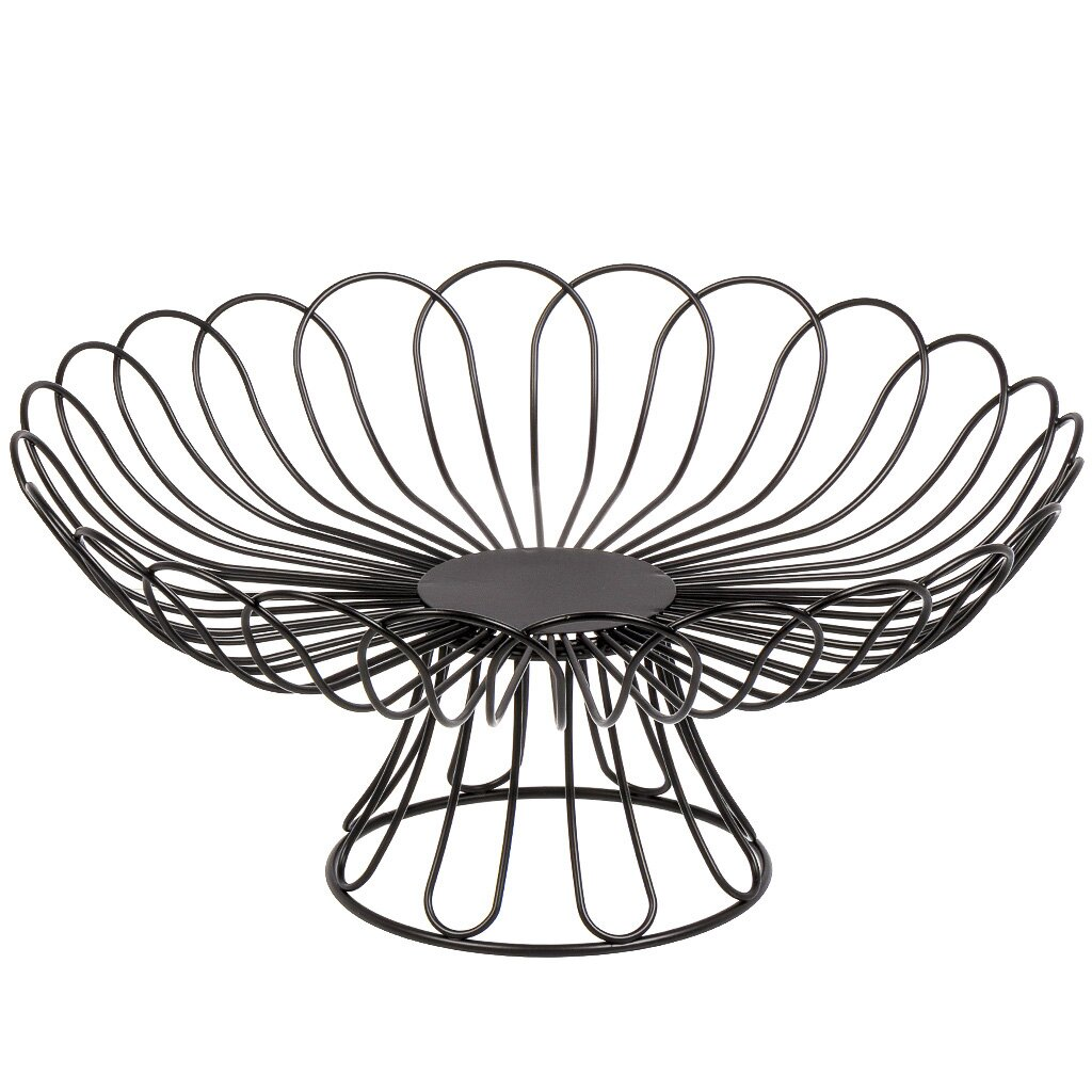 Metal Fruit Basket on Stand Black 32*15CM,Metal Fruit Basket on Stand Black 32*15CM