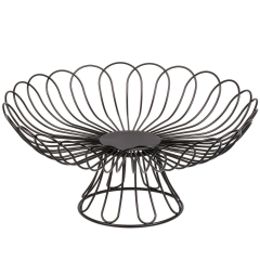سلة فاكهة معدنية على حامل أسود 32*15 سم,سلة فاكهة معدنية على حامل أسود 32*15 سم