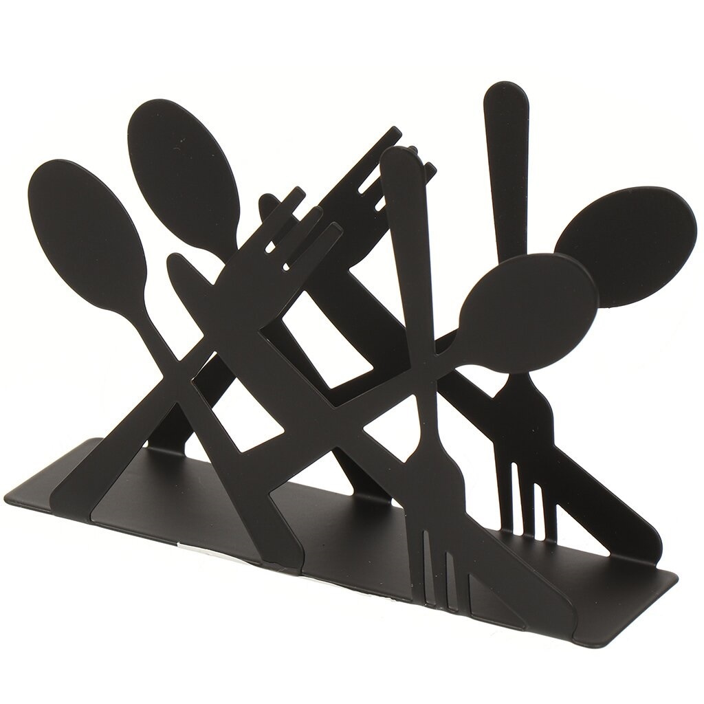 Metal Napkin Stand Fork & Spoon Black 13.5*4*9.5CM,Metal Napkin Stand Fork & Spoon Black 13.5*4*9.5CM
