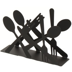 حامل مناديل معدني وشوكة وملعقة أسود 13.5*4*9.5 سم,حامل مناديل معدني وشوكة وملعقة أسود 13.5*4*9.5 سم