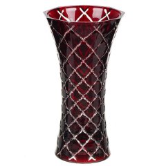 مزهرية زجاجية حمراء للطاولة 30*15.5 سم,مزهرية زجاجية حمراء للطاولة 30*15.5 سم