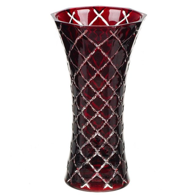 مزهرية زجاجية حمراء للطاولة 30*15.5 سم,مزهرية زجاجية حمراء للطاولة 30*15.5 سم
