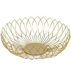سلة فواكه معدنية ذهبية 26.5*9 سم,سلة فواكه معدنية ذهبية 26.5*9 سم