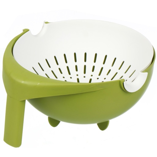 مصفاة أدوات المطبخ البلاستيكية الشبكية مع وعاء أخضر,مصفاة أدوات المطبخ البلاستيكية الشبكية مع وعاء أخضر
