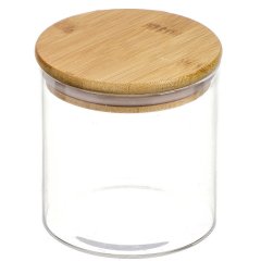 علبة زجاجية للمنتجات السائبة سعة 680 مل مع غطاء من الخيزران,علبة زجاجية للمنتجات السائبة سعة 680 مل مع غطاء من الخيزران