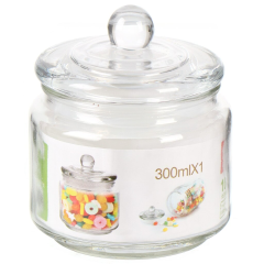 علبة زجاجية مع غطاء 300 مل للمنتجات السائبة,علبة زجاجية مع غطاء 300 مل للمنتجات السائبة