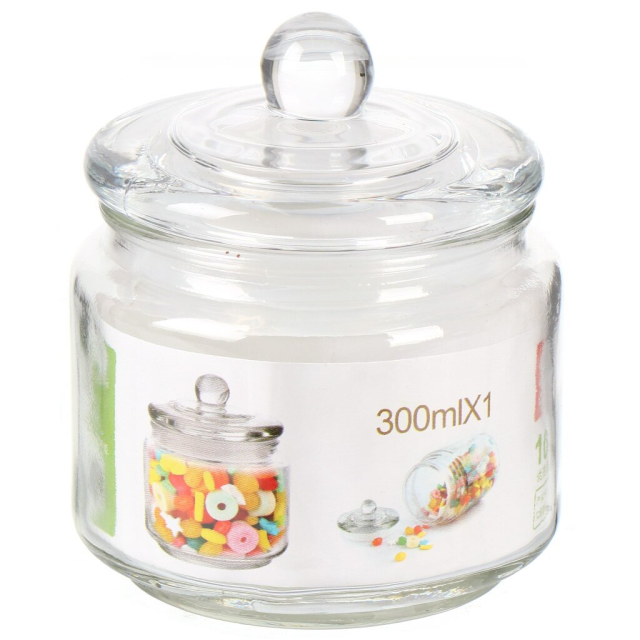 علبة زجاجية مع غطاء 300 مل للمنتجات السائبة,علبة زجاجية مع غطاء 300 مل للمنتجات السائبة