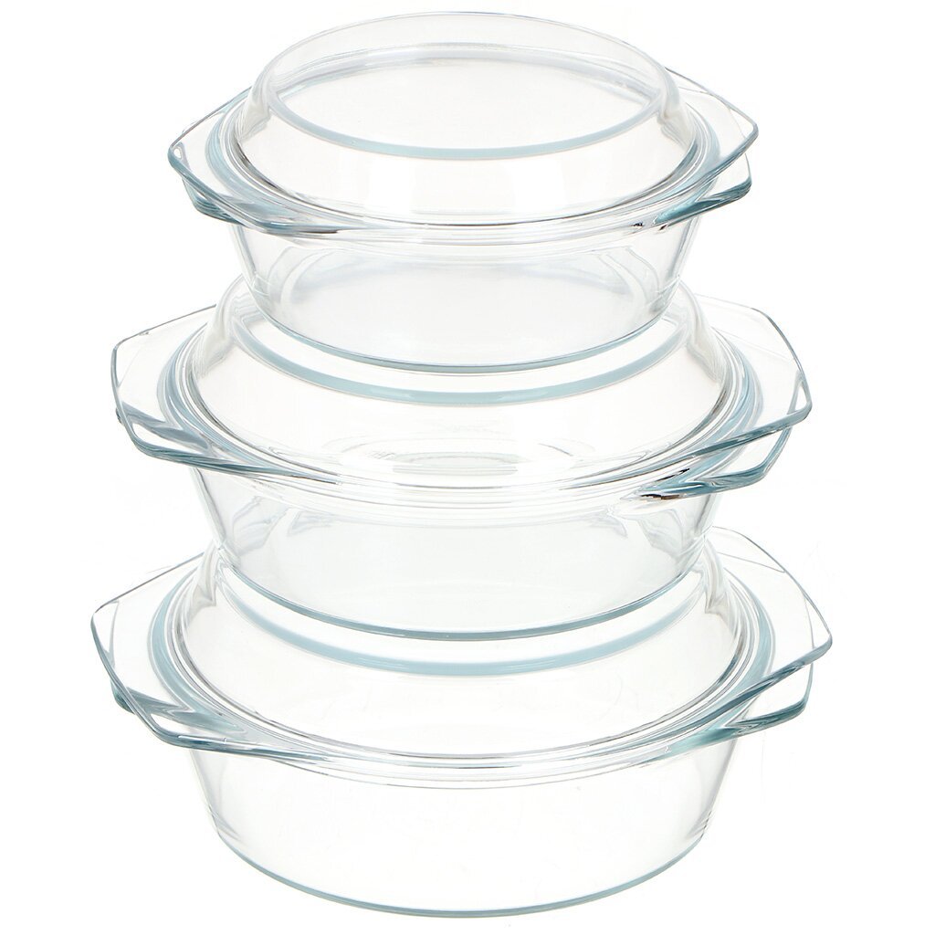 Set of 3 Heat-Resistant Glass Pots With Lids 700ML/ 1000ML / 1400ML,Set of 3 Heat-Resistant Glass Pots With Lids 700ML/ 1000ML / 1400ML