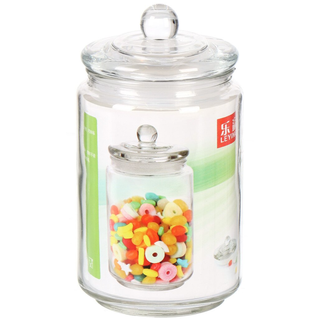 علبة زجاجية مع غطاء 600 مل للمنتجات السائبة,علبة زجاجية مع غطاء 600 مل للمنتجات السائبة