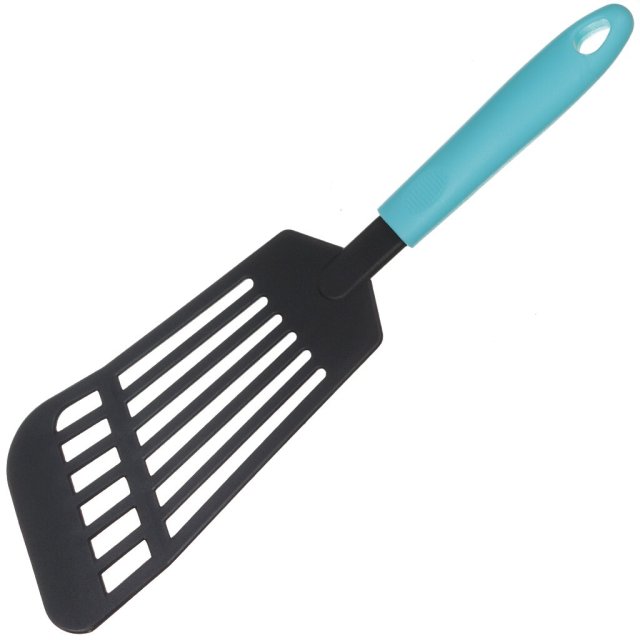Широкая нейлоновая лопата с прорезной синей пластиковой ручкой,Широкая нейлоновая лопата с прорезной синей пластиковой ручкой
