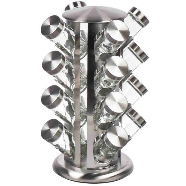 طقم توابل 16 قطعة زجاج + ستانلس ستيل,طقم توابل 16 قطعة زجاج + ستانلس ستيل