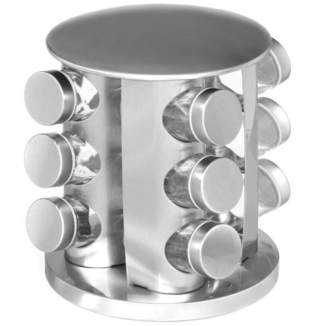 مجموعة توابل دائرية مع 12 برطمانًا على حامل معدني من الفولاذ المقاوم للصدأ,مجموعة توابل دائرية مع 12 برطمانًا على حامل معدني من الفولاذ المقاوم للصدأ