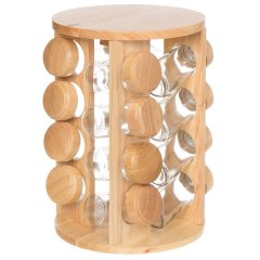 مجموعة توابل مع 16 زجاجة زجاجية وحامل خشبي,مجموعة توابل مع 16 زجاجة زجاجية وحامل خشبي