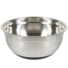 وعاء من الفولاذ المقاوم للصدأ مع قاعدة سيليكون 26 سم,وعاء من الفولاذ المقاوم للصدأ مع قاعدة سيليكون 26 سم