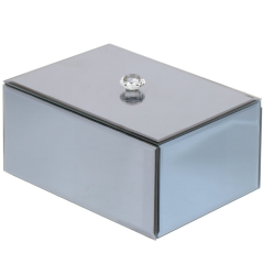 صندوق مجوهرات زجاجي مع مرآة 14.5*21*10 سم,صندوق مجوهرات زجاجي مع مرآة 14.5*21*10 سم