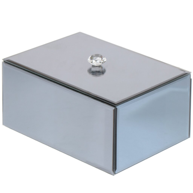 صندوق مجوهرات زجاجي مع مرآة 14.5*21*10 سم,صندوق مجوهرات زجاجي مع مرآة 14.5*21*10 سم