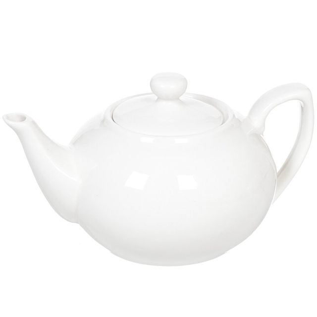 إبريق شاي سيراميك أبيض بسعة 600 مل,إبريق شاي سيراميك أبيض بسعة 600 مل