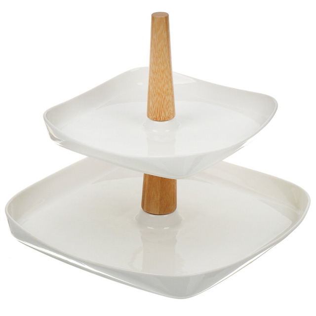 Керамическая тарелка для торта, 2 слоя, 19,5+ 26,5 см,Керамическая тарелка для торта, 2 слоя, 19,5+ 26,5 см