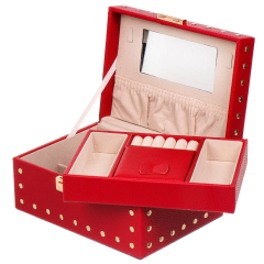 حقيبة مجوهرات ومستحضرات تجميل 20*15*9 سم أحمر,حقيبة مجوهرات ومستحضرات تجميل 20*15*9 سم أحمر